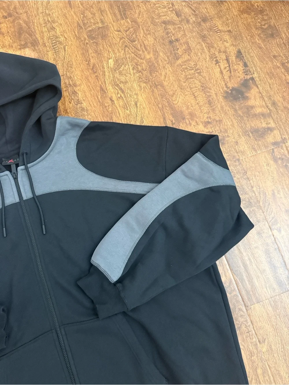 Jordan Black and Gray Full-Zip Hoodie